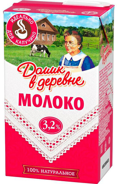 Молоко Домик в деревне для капучино ультрапастеризованное 3,2% 950 г
