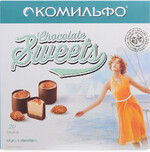 Конфеты шоколадные Комильфо с двухслойной начинкой миндаль и крем-карамель 0,232кг