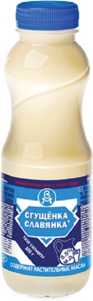 Сгущенка Славянка молокосодержащий продукт с заменителем молочного жира 500 гр пэт Белмолпродукт