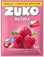 Растворимый напиток со вкусом малины  ZUKO (блок 12шт по 25гр)