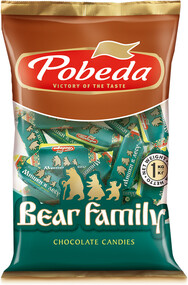 Конфеты Победа Мишки в лесу в горьком шоколаде, 1 кг