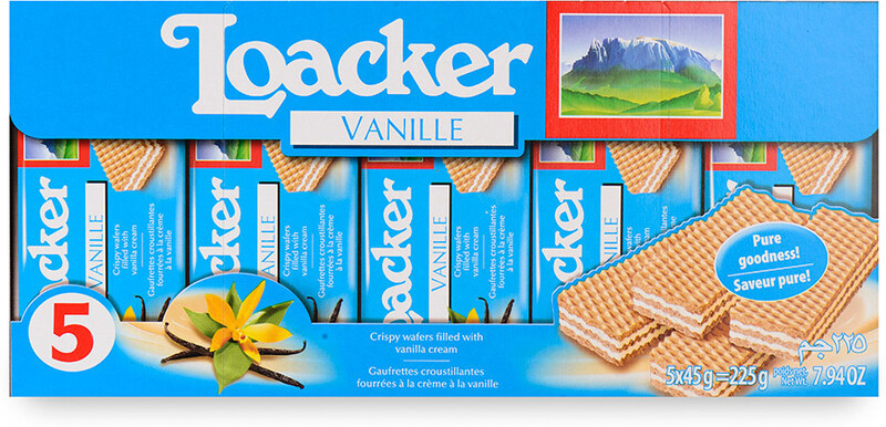 Вафли Loacker с ванилью 5х45г
