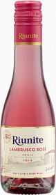 Вино Riunite Lambrusco Emilia 0.187 л полусладкое розовое, 0.187 л