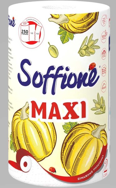Бумажные полотенца Макси 2 слоя 1 рулон Soffione Россия