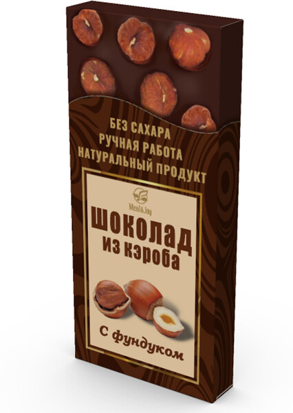 Шоколад из кэроба с фундуком, Meal & Joy, 50 грамм