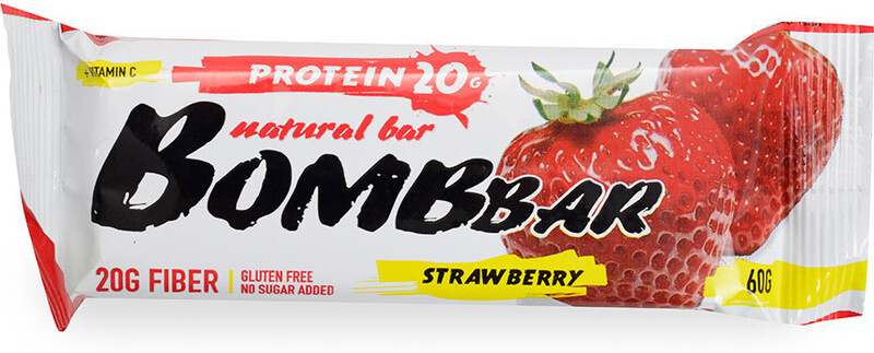 Батончик Bombbar неглазированный клубника 60гр