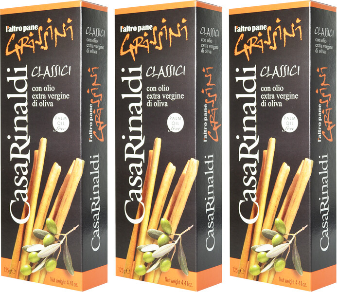 Хлебные палочки Сasa Rinaldi Гриссини с оливковым маслом, 125 гр., картон