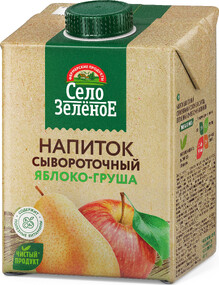 НАПИТОК СЫВОРОТОЧНЫЙ СЕЛО ЗЕЛЕНОЕ ЯБЛОКО И ГРУША, 0,5 л