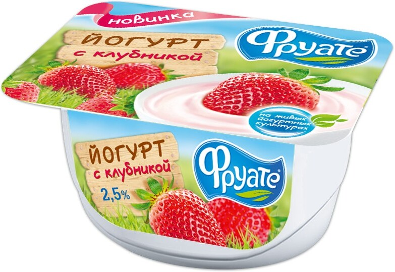 Йогурт Фруате Клубника, 2,5%, 125 г