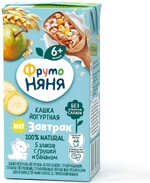 Кашка йогуртная ФрутоНяня Я проснулся 5 злаков с грушей и бананом