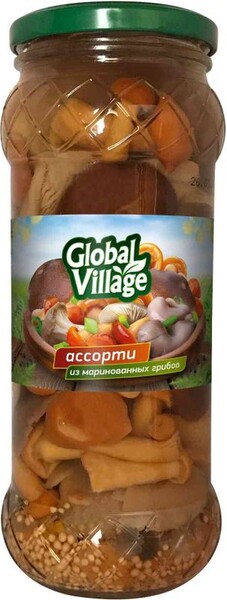 Ассорти Global Village из маринованных грибов 530г