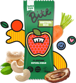 Батончик фруктово-ореховый “Bite” – “Контроль веса” Морковь – Кешью