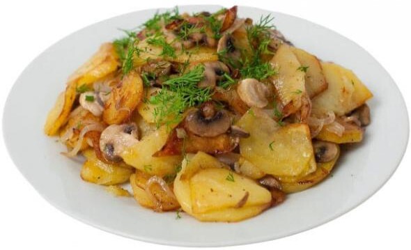 Картофель жареный Ашан с грибами, вес