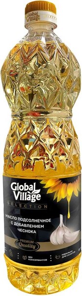Масло Global Village Selection подсолнечное с экстрактом чеснока 0.81л