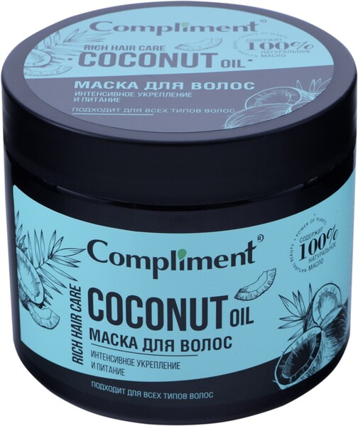 Маска для волос COMPLIMENT Rich hair care Coconut oil, 400мл Россия, 400 мл