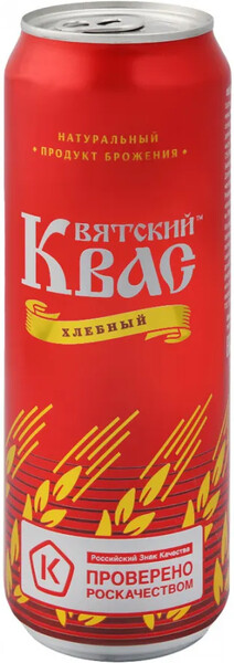 Квас Вятский 0,45л хлебный ж/б