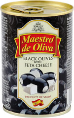 Маслины Maestro de Oliva черные с сыром фета 280 г