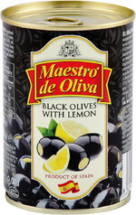 Маслины Maestro de Oliva черные с лимоном 280 г