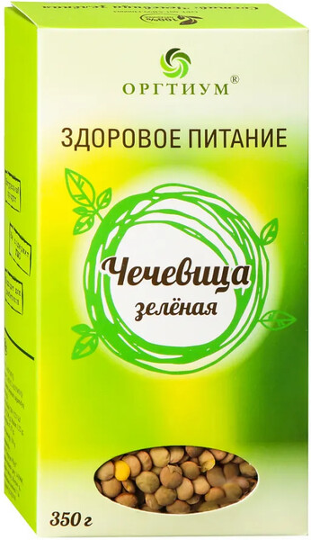 Чечевица зелёная экологическая Оргтиум, 350 г