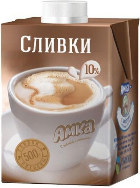 Сливки Амка 10% 500г