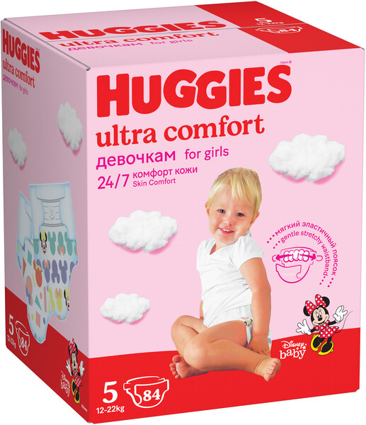 Подгузники Huggies Ultra Comfort Д5 12-22кг, 84шт