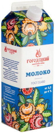 Молоко цельное 3,4-4% 1л п/п Городец