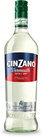 Напиток виноградосодержащий CINZANO Вермут Extra Dry белый полусухой, 1л Италия, 1 L