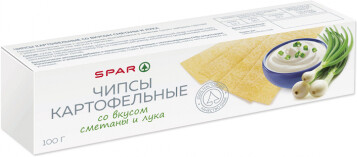 Чипсы Картофельные SPAR со Вкусом Сметаны и Лука 100г