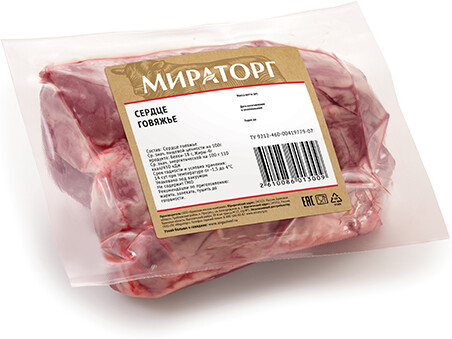 Сердце говяжье Мираторг замороженное ~1 кг