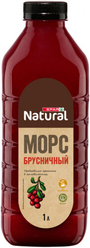 Морс SPAR NATURAL Брусничный 1л
