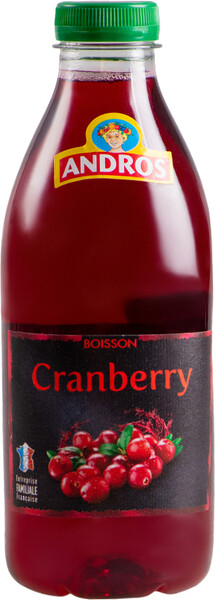 Морс Andros клюквенный Andros SNC 1л пластиковая бутылка Франция