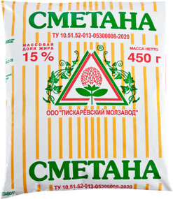 Сметана Пискаревская 15% 450г