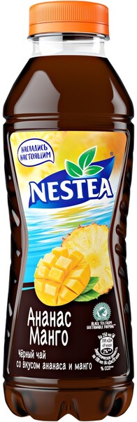 Напиток NESTEA Черный чай со вкусом манго и ананаса негазированный, 0.5л Россия, 0.5 L
