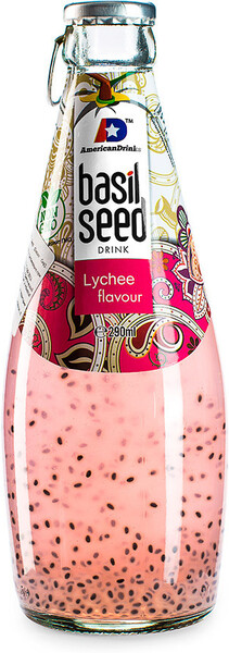 Напиток Basil Seed безалкогольный, со вкусом личи и семенами базилика, 290 мл