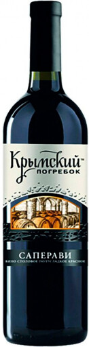 Вино КРЫМСКИЙ ПОГРЕБОК Саперави Мерло столовое красное полусладкое, 0.75л Россия, 0.75 L