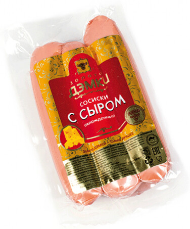 Сосиски С сыром 275 гр в/у Дэмка