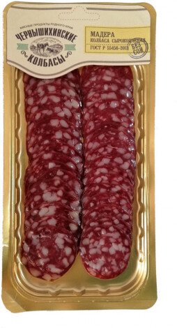 Колбаса сырокопченая Мадера нарезка 90гр Чернышихинский МК