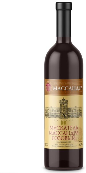 Вино «Массандра» Мускатель розовое сладкое Россия, 0,75 л