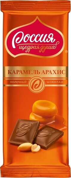 Россия шоколад мол. карамель арахис