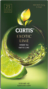 Чай зеленый Curtis Exotic Lime c ароматом лайма и цедрой цитрусовых, 25 пакетиков