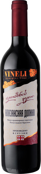 Вино Винели Алазанская долина красное полусладкое