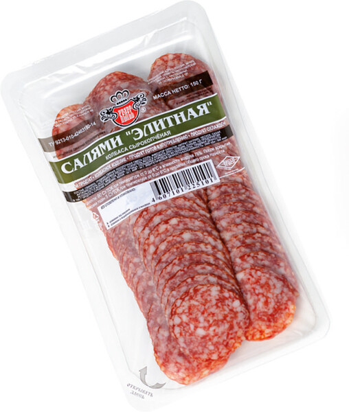 Колбаса сырокопченая ВЕЛЕС Элитная, нарезка, 150г