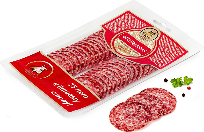 Колбаса сырокопченая СПК Фестивальная, нарезка, 100г