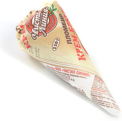 Мороженое Чистая линия пломбир шоколадный сахарный рожок 110 г