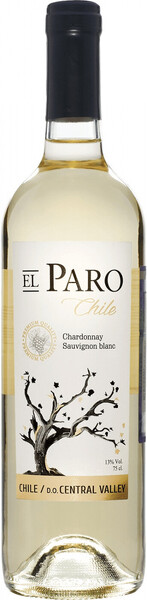 Вино 12% 2019 года сухое белое El Paro Chardonnay- Sauvignon Blanc, Чили, 750 мл., стекло