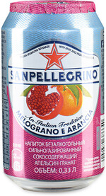 Напиток Sanpellegrino Melograno e Arancia (Апельсин-Гранат) сильногазированный 0,33л
