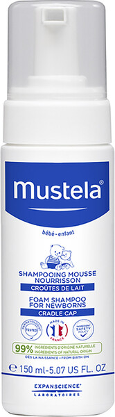 Шампунь-пенка от молочных корочек Mustela для новорождённых 150 мл