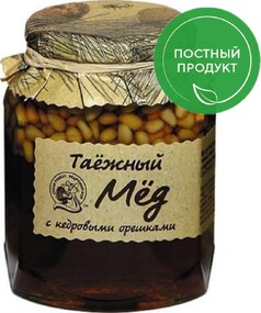 Мед КЕДРОВЫЙ БОР Таежный, с сибирскими кедровыми орешками, 225г