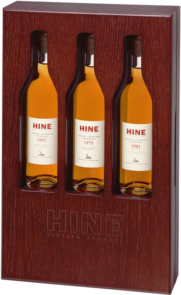 Коньяк Hine Vintage Early Landed Grande Champagne Lot №1 1957 1975 1981 0.6 л в деревянном ящике