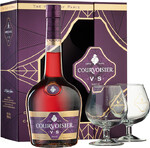 Коньяк Courvoisier VS in gift box with two glasses 0.7л